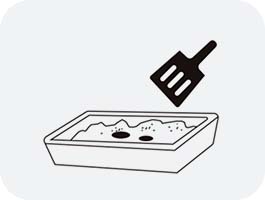 Clean up the excrement andclumping cat litter in the litter box daily